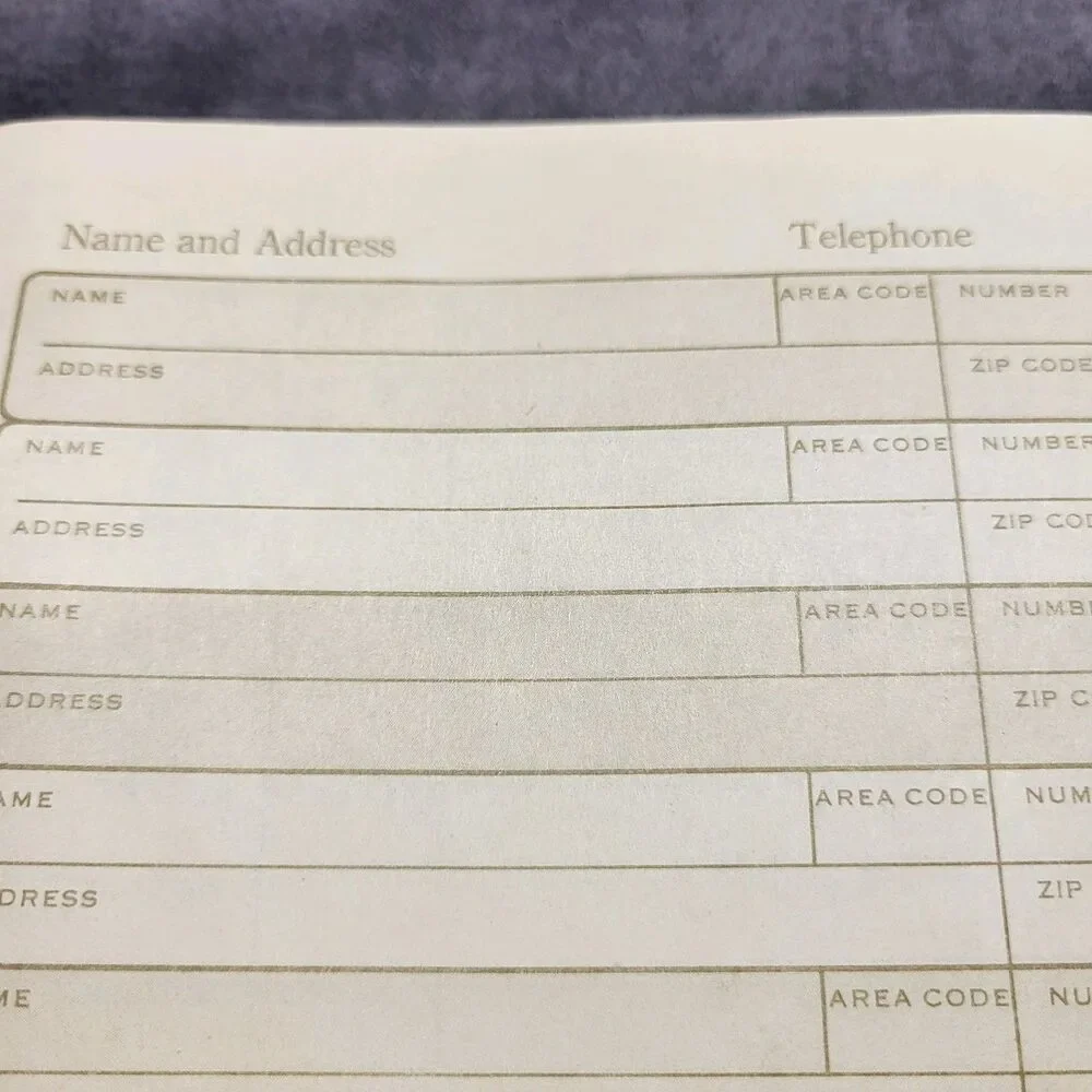 Vintage Wilson Jones 310-10ft Telephone & Address Book Analog 3 ring